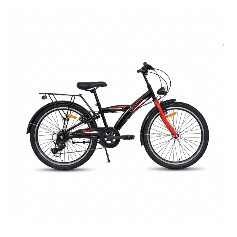 Chanty 24" Bicicletta per bambini – Ragazzo – Nero/Rosso – 7 marce e freni a V