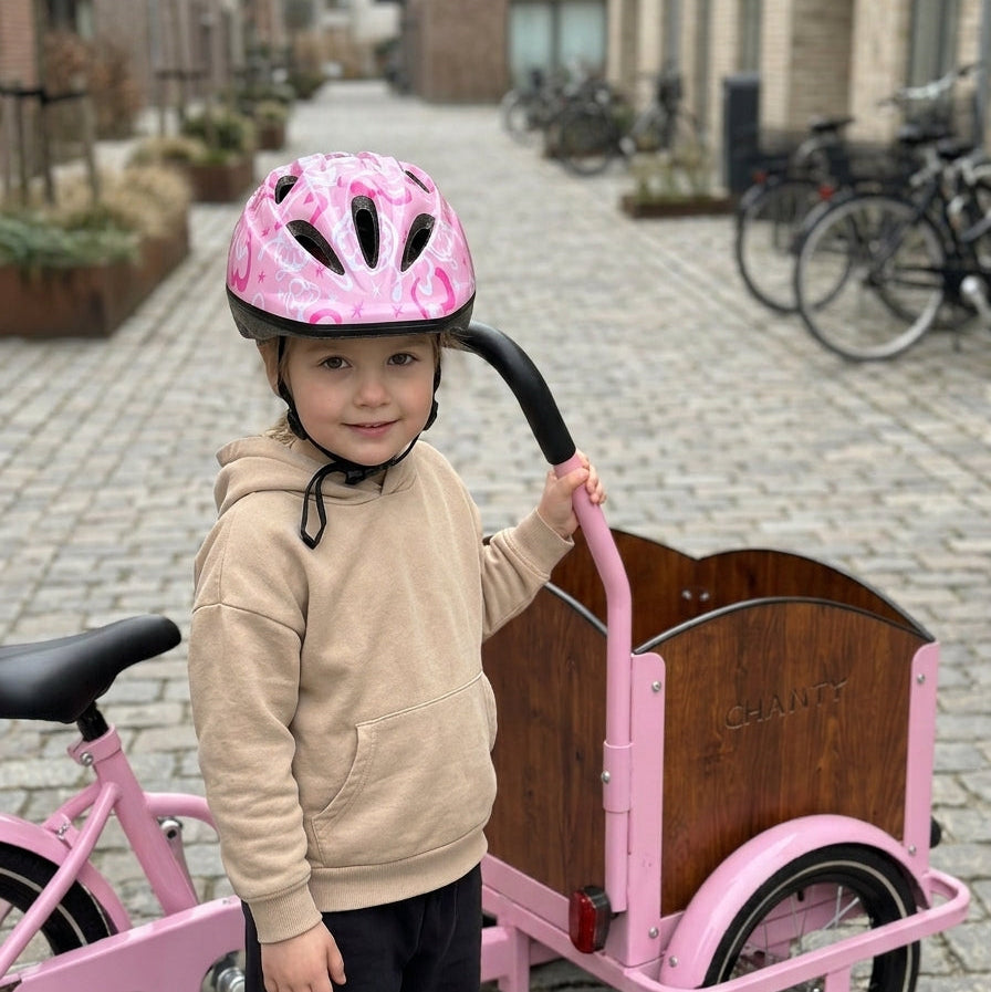 Casco per bambini Chanty – Rosa con cuori