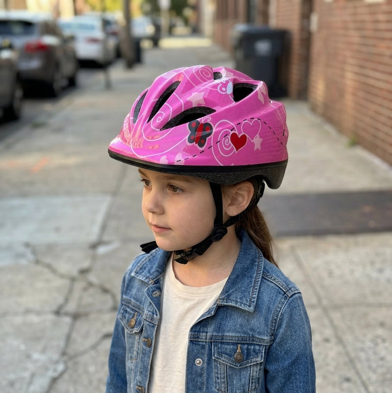 Casco per bambini Chanty – Rosa con farfalle