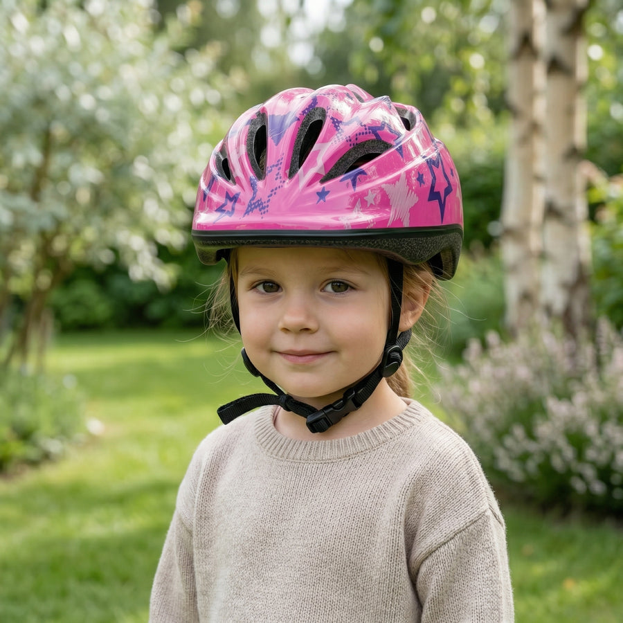 Casco per bambini Chanty – Rosa con stelle
