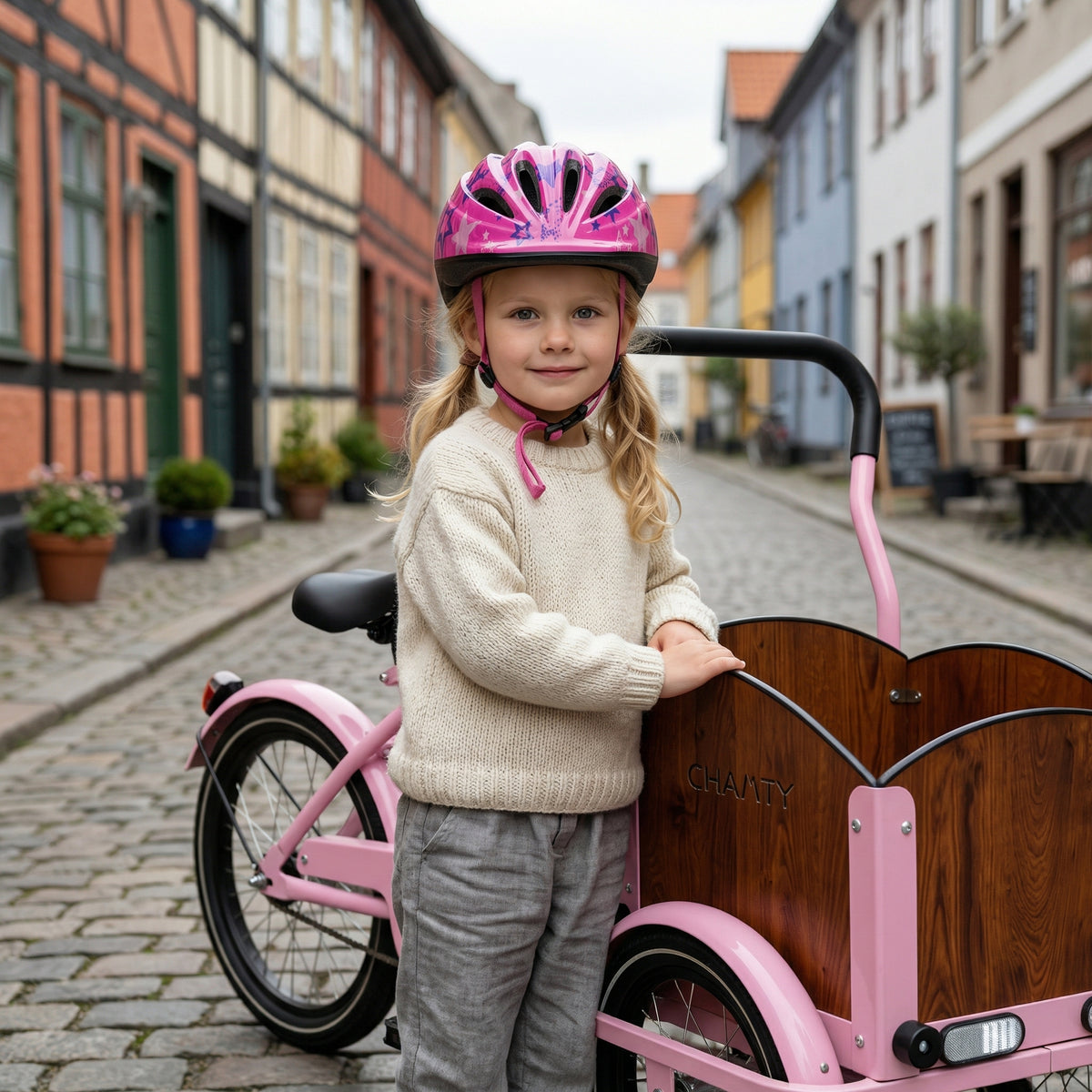 Casco per bambini Chanty – Rosa con stelle