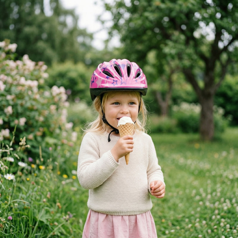 Casco per bambini Chanty – Rosa con stelle