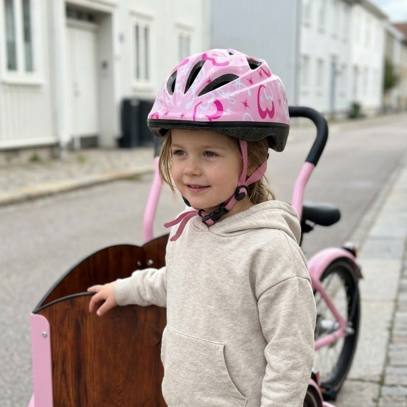Casco per bambini Chanty – Rosa con cuori