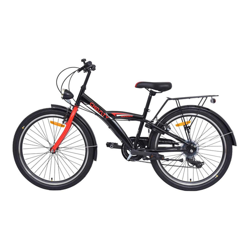 Chanty 24" bicicletta per bambini – maschio – nero/rosso – 7 marce