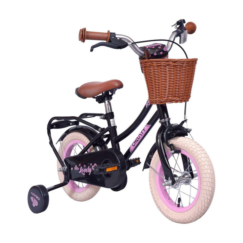 CHANTY Lovely 12" Bicicletta nera per bambine | 2-4 anni |