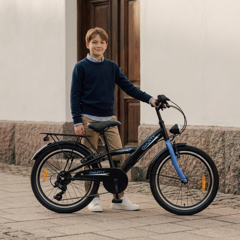 CHANTY Roader 20" Bicicletta nera per bambini | 7 marce |