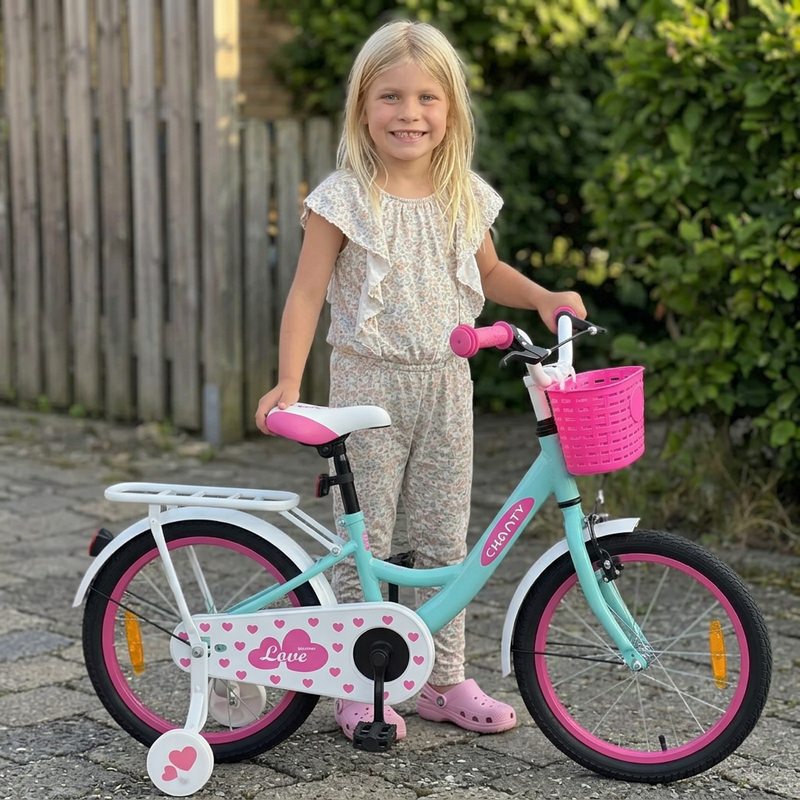 CHANTY Love 16" Bicicletta verde menta per bambine |