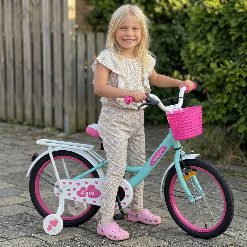CHANTY Love 16" Bicicletta verde menta per bambine |