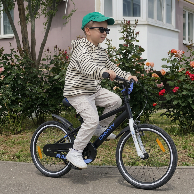 CHANTY Racer 20" Bicicletta nera per bambini | 5-9 anni |