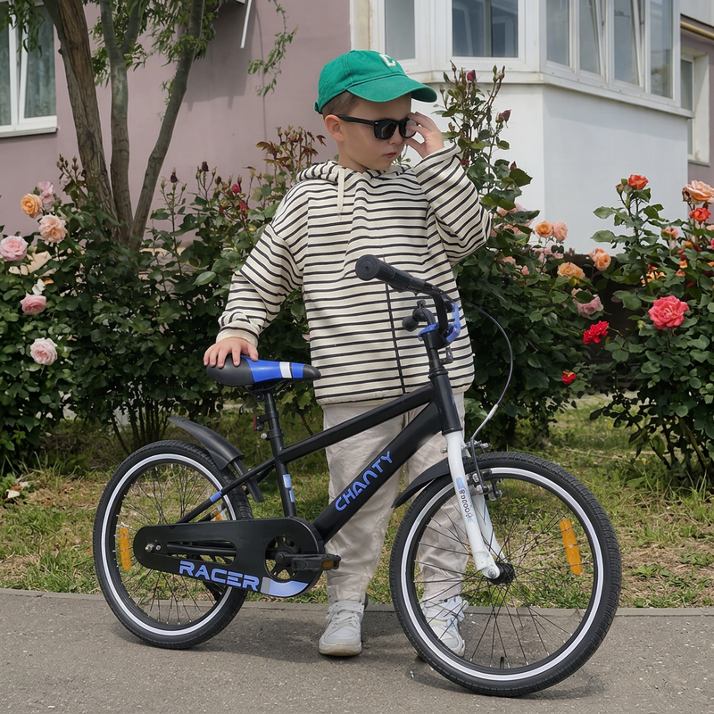 CHANTY Racer 20" Bicicletta nera per bambini | 5-9 anni |